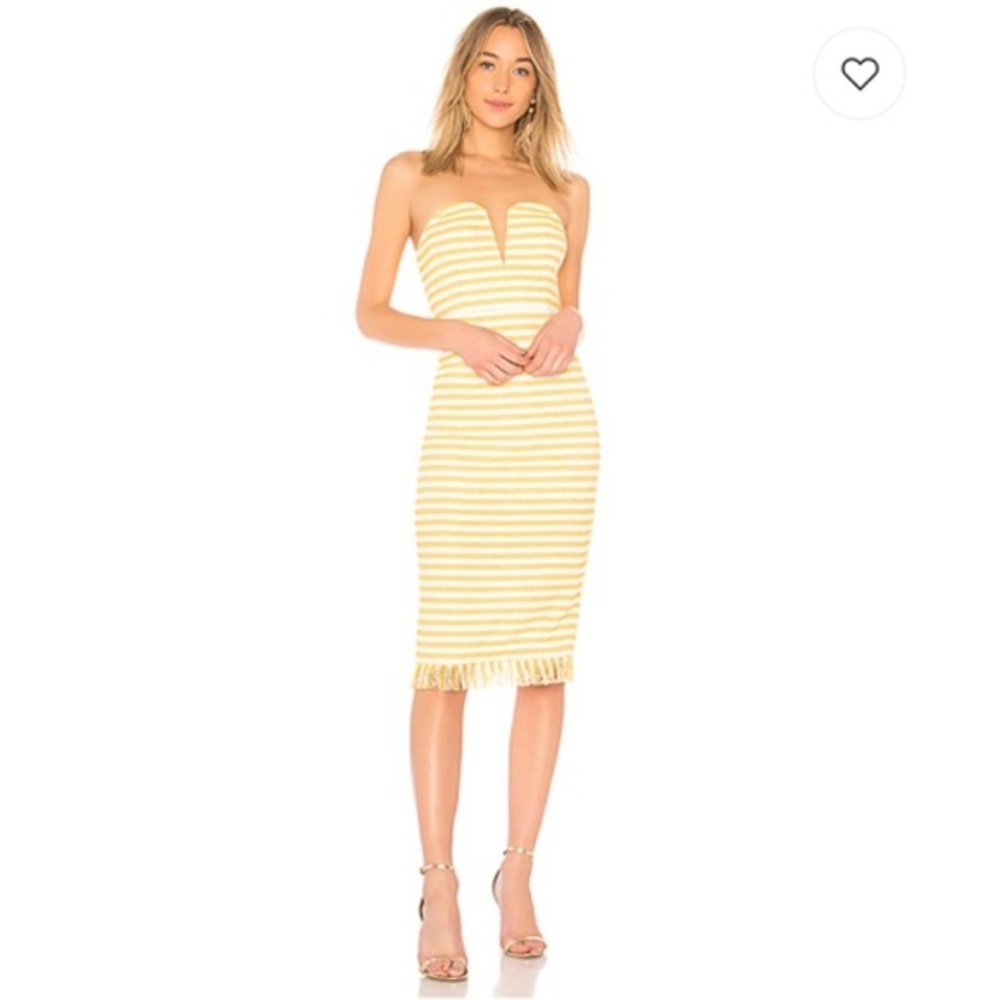 NWT LPA Strapless stripe yellow  Dress 691